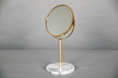 Luxury Modern Round Standing Marble Pedestal Makeup Mirrors for Dressing Table in Home and Hotel