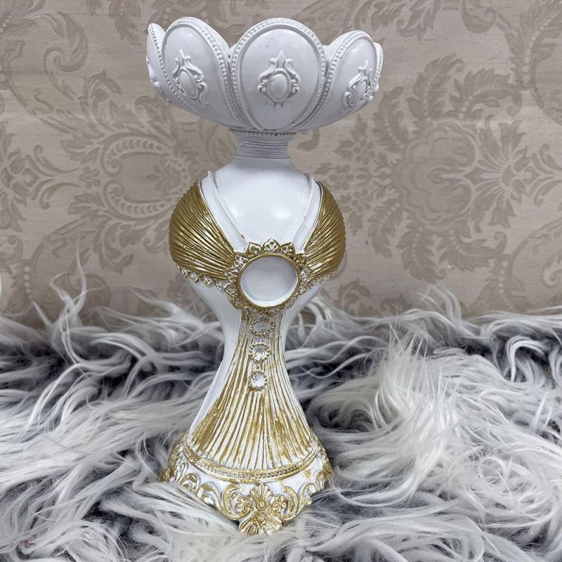 Wedding Gifts Royal Court Antique Resin Decorative Gold Modern Roman Column Candle Holders Luxury