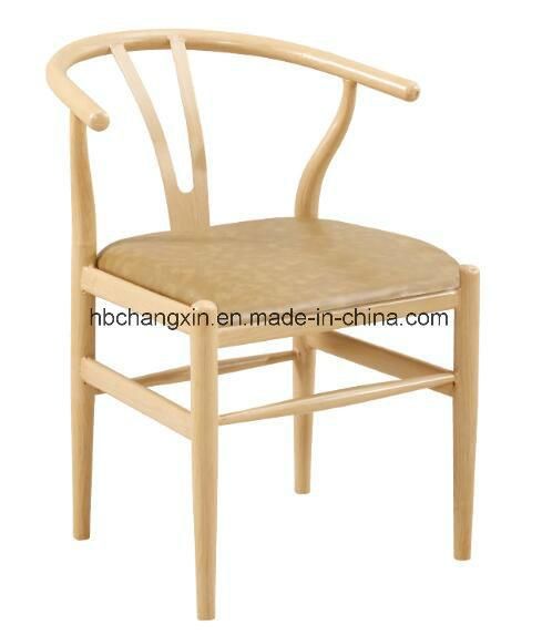 Modern Metal Dining Chair with Wooden Color