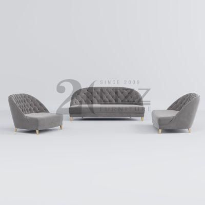 Leisure Fabric Couch Living Room Furniture Stylish Modern Sectional Velvet Comfortable Sofa Set