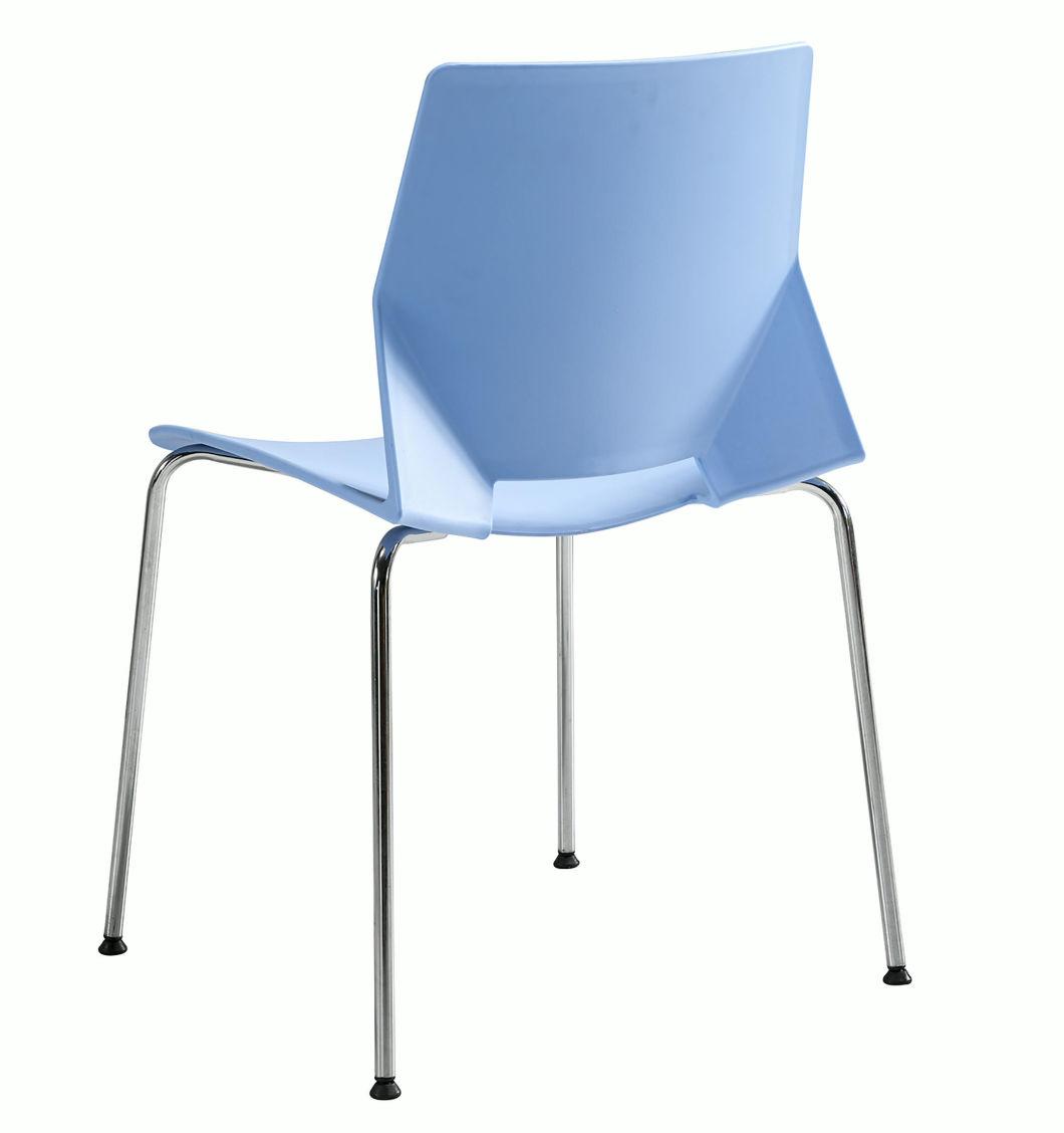 Stackable Plastic Seat Events Furniture Canteen Chair with Steel Leg