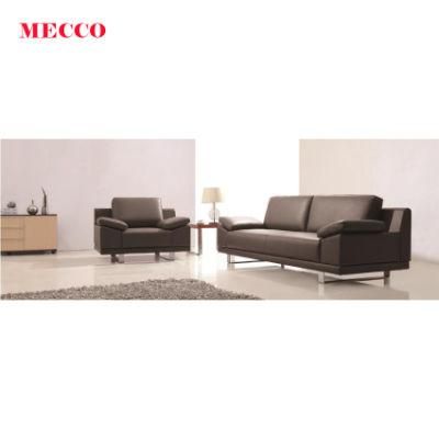 New Modern Design Style Steel Frame Leather Three Seat Leisure Office Sofa