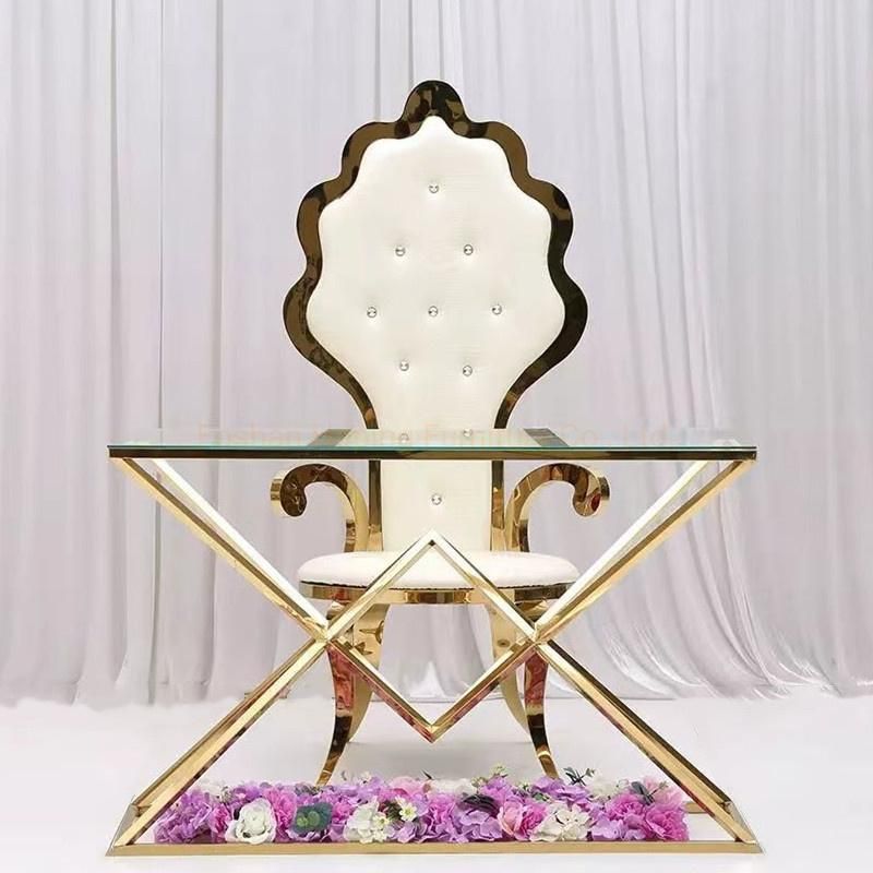 Wholesale King Throne Chair Stackable Ghost Classic Events Rental Party Banquet Furniture Clear Glass Table Commercial Restaurant Dining Chair