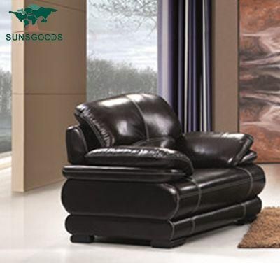 High Quality Modern Furniture Leather Chair Solid Wood Frame Single Seat Sofa