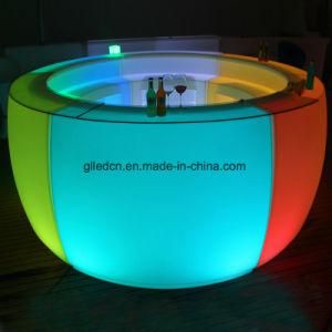 PE Plastic Color Changing Round LED Bar Counter/LED Counter Table From China for Sale