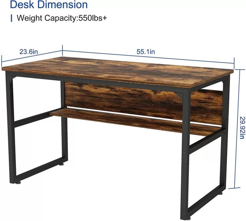 Popular Knock Down Design Desk for Laptop and Computer Home Using and Office Furniture with Wooden Table Top