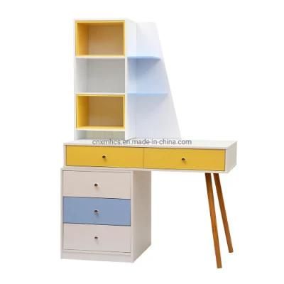 Customized Wooden Desk Bookcase Kids Table Computer Desk Bookcase Home Study Table for Storage Shelf