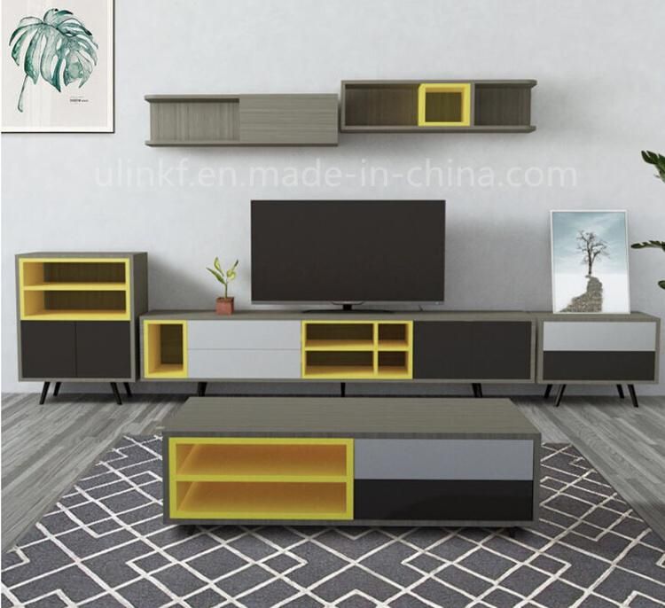 Modern General Use Hotel Home Sofa Side Coffee Table Wooden Living Room Furniture TV Stand (UL-9BE305)