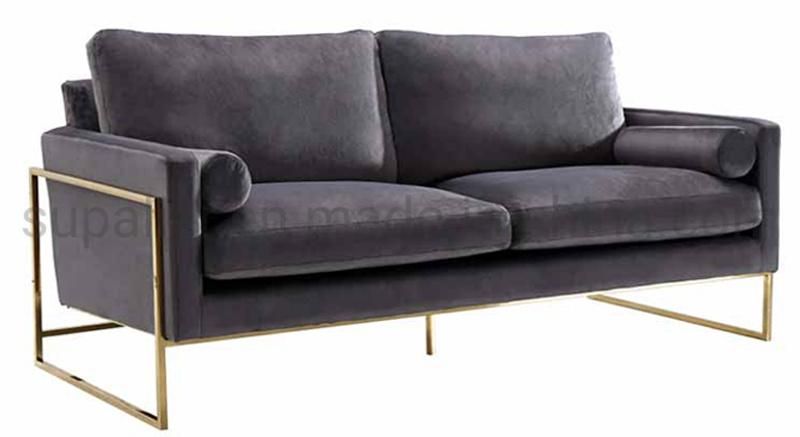 New Arrival Modern 3 Seater Black Fabric Sofa