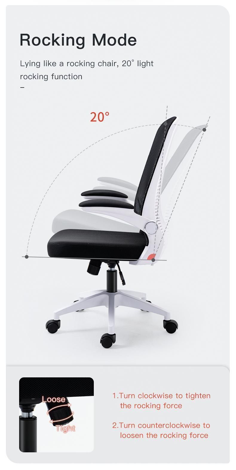 Armrest Rolling Modern MID Back Lumbar Support Commercial Furniture Mesh Staff Task Desk Office Chair for Meeting Room