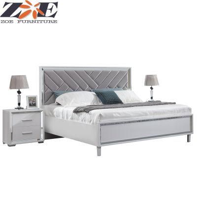 Global Hot Selling High Gloss PU Painting MDF Mirrored Furniture Bedroom Bed