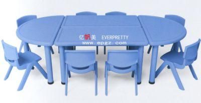 Blue Plastic 4 Table Collaborated School Children Table and Chair Set Furniture of Playing and Study