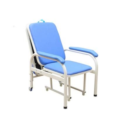 Cheap Price Medical Device Hospital Ward Bedside Luxurious Attendant Bed Medical Escort Folding Chair for Sale