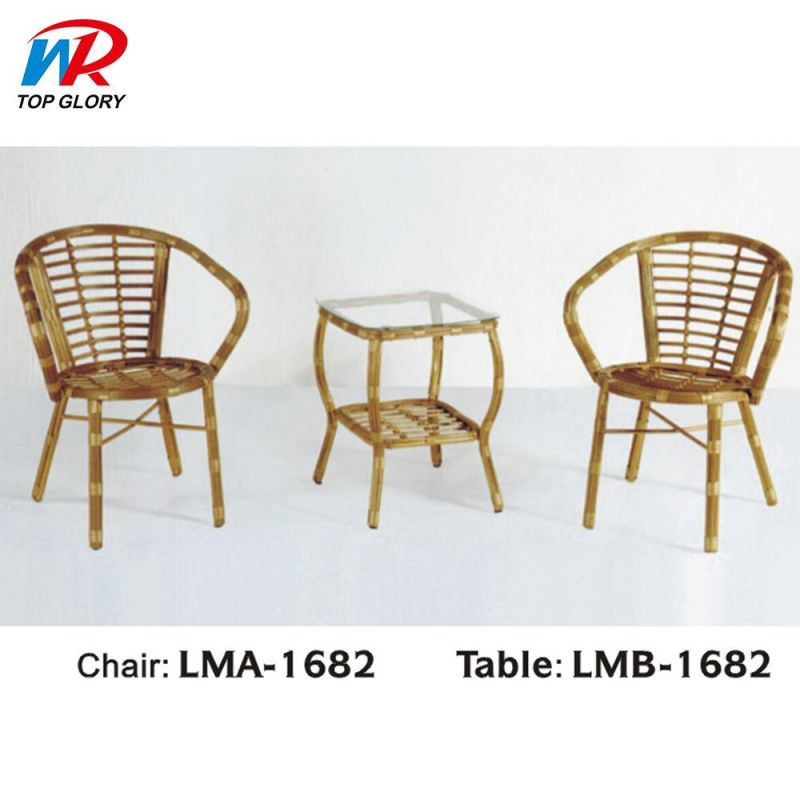 Hot Selling Wholesale Home Beach Rattan Outdoor Patio Bistro Garden Set Dining Chair