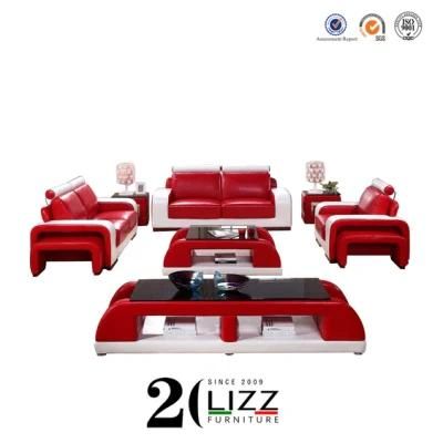 Modern Leisure Lizz Furniture Genuine Leather Living Room 1+2+3 Sofa