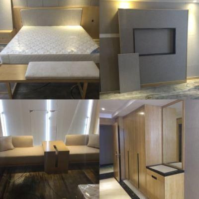 Modern Customized Teak New Design Luxury King Size Hotel Hospitality Guest Bedroom Furniture (GLBD-002)