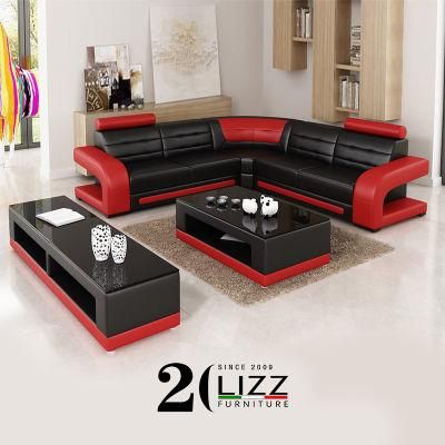 Modern Hotel Office Commercial Furniture L Shape Corner Sofa with Coffee Table and TV Stand