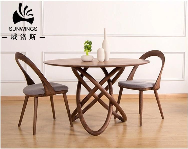 Fashion Solid Wood Dining Room Furniture Home Furniture Round Dining Table Set