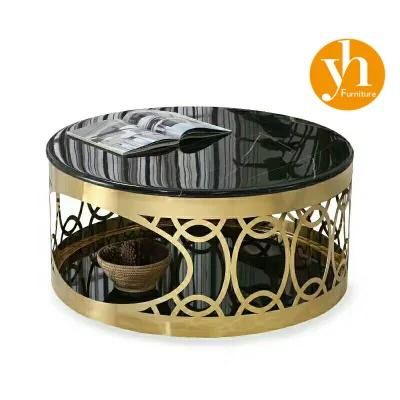 Modern Metal Round Side Table Living Room Furniture 38&prime;&prime; Diameter Simple Modern Sofa Table Coffee Table