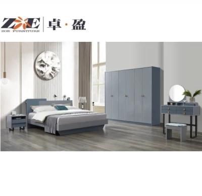 Modern Fashion Wooden MDF Wedding King Size Villa Apartment Bedroom Furniture Sets