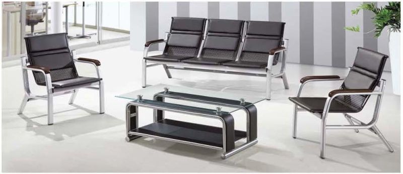 Promotion Modern Leather Conference Office Sofa with Metal Legs