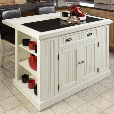 American Home Styles High Quality UV Painting Kitchen Cart with Granite Top with 2 Door 1 Drawer