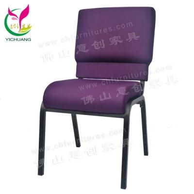 Yc-G79 Wholesale Purple Interlocking and Back Pocket Church Chairs for Sale