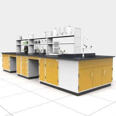 Bio Wood and Steel Lab Furniture with Absorbent Paper, School Wood and Steel Bench for Power Lab Supply