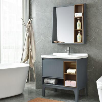 Modern Single Sink Bathroom Mirror Cabinet Wash Basin Bathroom Vanity