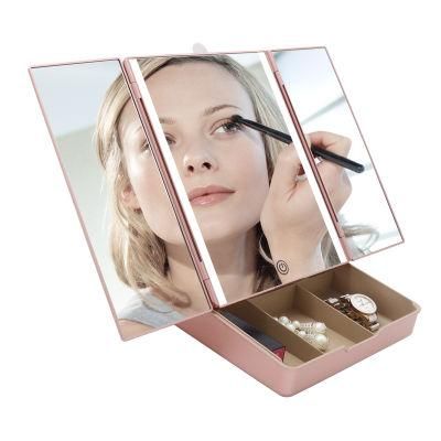 Beauty Products LED Makeup Mirror for Women with Organizer
