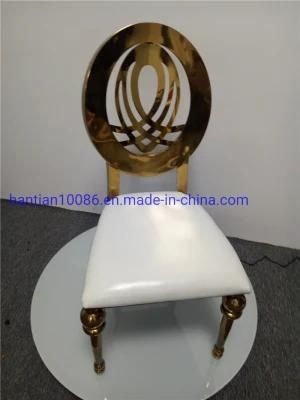 Rental Wedding Banquet Ice Stacking Gold Stainless Steel Phoenix Dining Chairs