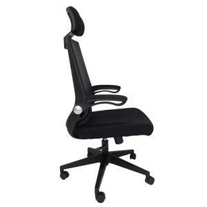 Modern Design Ergonomic Black Fabric Mesh Office Chair with Headrest