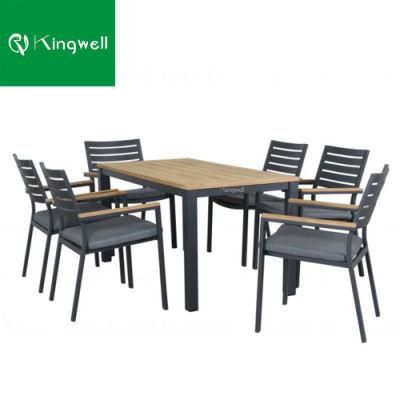 Luxury Modern High Quality Dining Table and Chair Teak Garden Sets Outdoor Aluminum Furniture