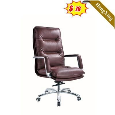 Simple Design High Density Sponge Brown Color PU Leather Chairs Office Furniture Boss Manager Chair