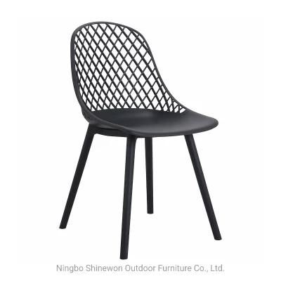 Wholesale Outdoor Furniture Modern Style Garden Furniture Cali Plastic Chair Eco-Friendly PP Armless Dining Chair