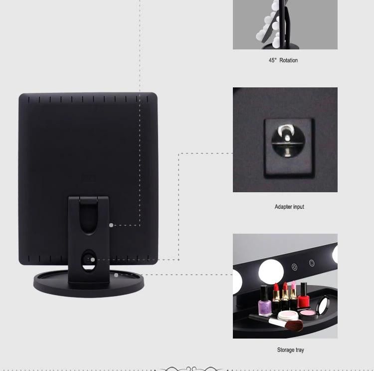Home Decorative Lighted Standing LED Cosmetic Vanity Desktop Dressing Mirror