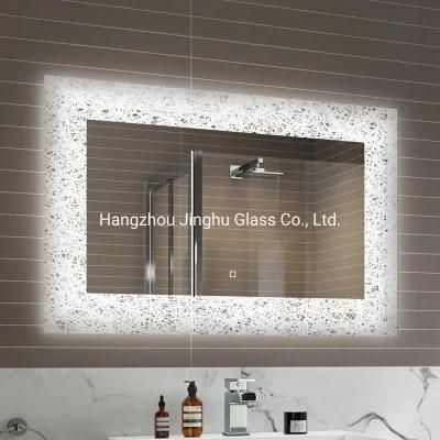 Wall Mounted Touch Sensor Defogger Rectangle Bathroom Mirror with Lighting