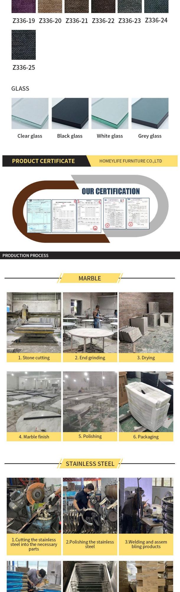 Hot Selling Modern Design Two Pedestal Marble Top and Stainless Steel Base Home Furniture Dining Table