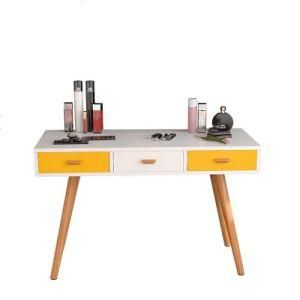Factory Customized Size Wooden Dressing Table with Pine Legs