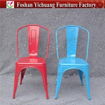 Yc-121A French Bistro Style Stacking Iron Restaurant Chairs Red