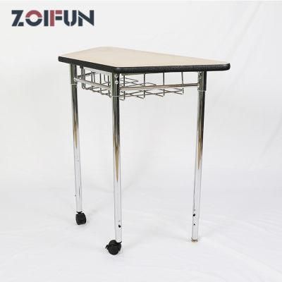 MDF HPL Wheels Locker Feet Metal Frame Desk; Multi Function Modern Standing Furniture Table