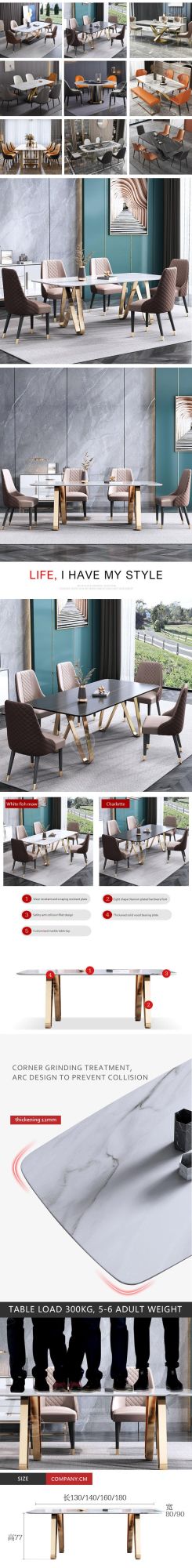 Modern Luxury Style Dining Room Furniture Set Chair and Table