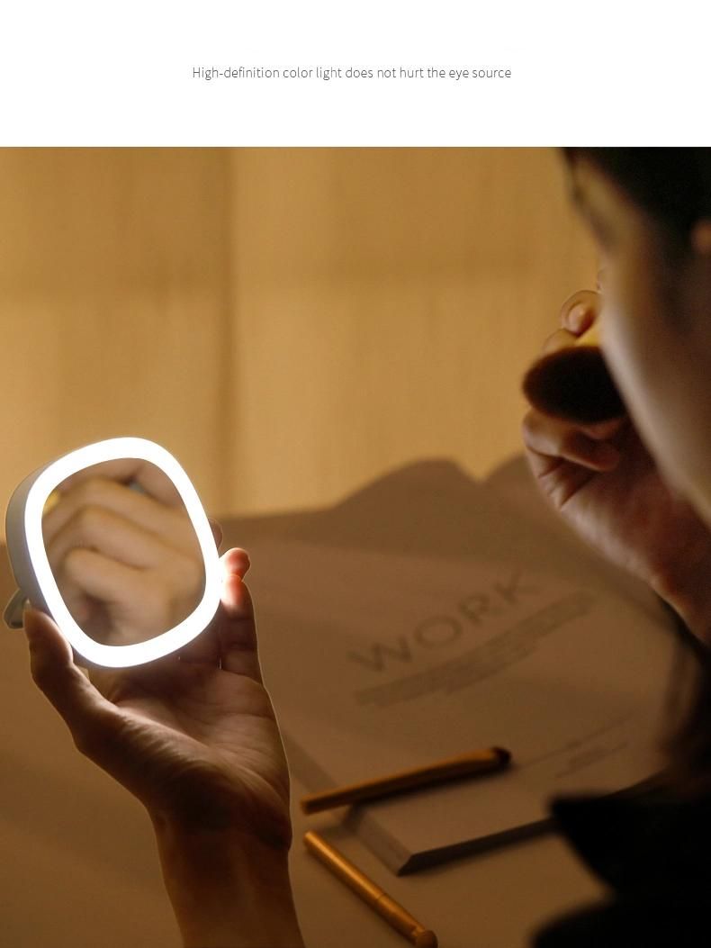 LED Rechargeable Make-up Lighted Mirror Illuminated Pocket Smart Mini Mirror