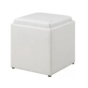 Chinese Leisure Modern Wooden Fabric Home Hotel Outdoor Garden Kids Living Room Office Furniture Leather Square Ottoman Storage Pouf Sofa Chair