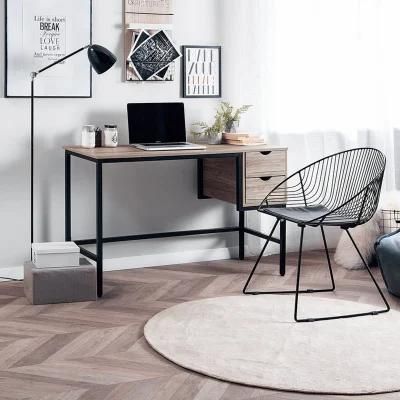 Modern Nordic New Design Movable Smooth Staff Workshop Laptop Multifunctional Office Desk with Two Drawers