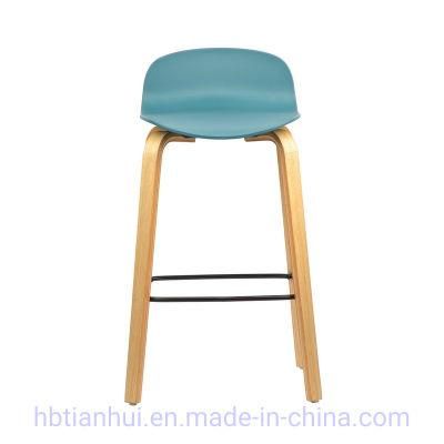 Modern Hot Sale PP+Wooden 65cm 75cm High Bar Chairs/Leisure Chairs/Dining Chairs/Living Room Furniture
