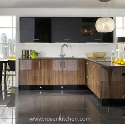 Modern Modular Furniture Light Luxury High Glossy PVC Kitchen Cabinet