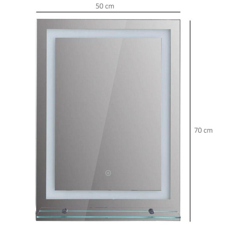 Hot Selling LED Bathroom Mirror with Glass Frame and Touch Switch
