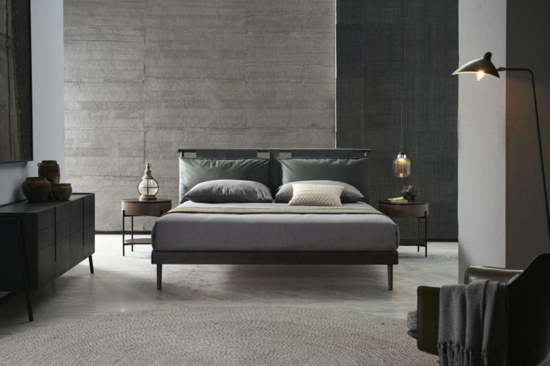 Be2013 Leather Bed, Bedroom Set Italian Modern Design in Home and Hotel