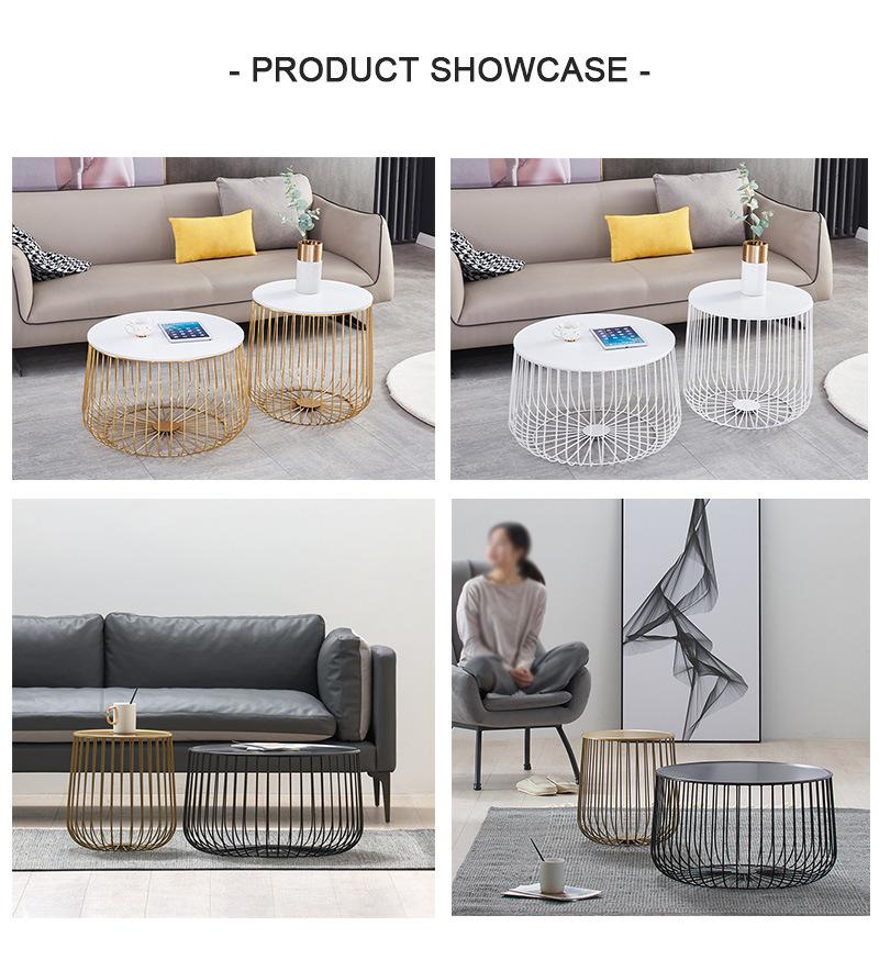 Nordic Designer Furniture Gold/Black Iron Legs Side Tables for Living Room